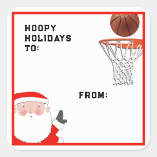 Basketball Christmas Holiday Gift Tags