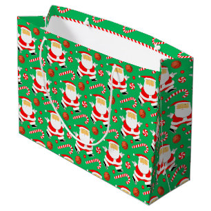 Basketball Christmas Holiday Large Gift Bag