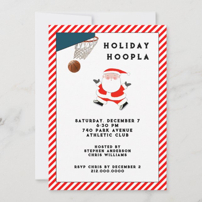 Basketball Christmas Holiday Party Invitation (Front)