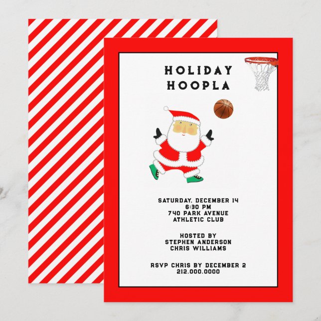 Basketball Christmas Holiday Party Invitation (Front/Back)
