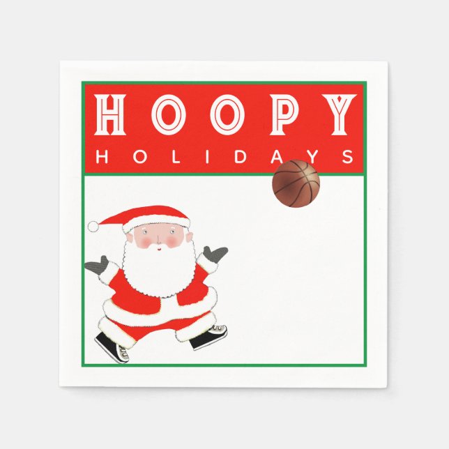 Basketball Christmas Holiday Party Napkin (Front)