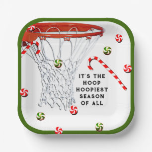 Basketball Christmas Holiday Party Paper Plate