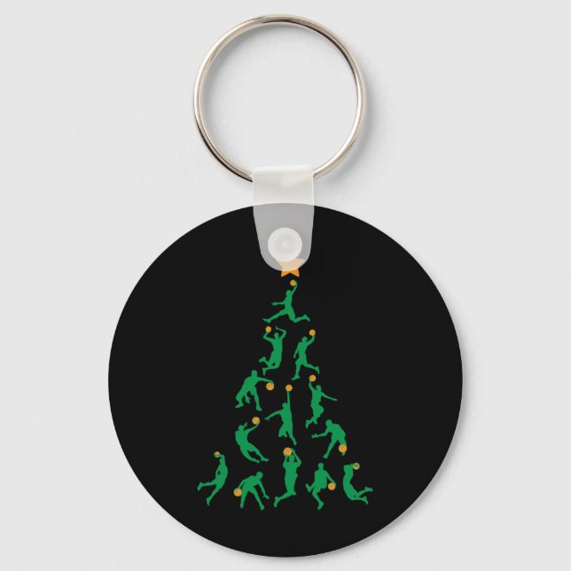Basketball Christmas  Key Ring (Front)