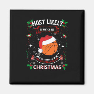 Basketball Christmas Magnet