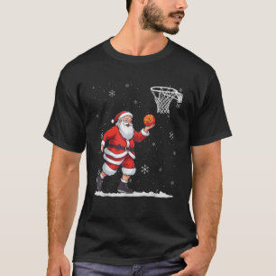 Basketball Christmas Men Boys Basketball Santa Cla T-Shirt