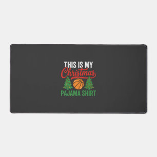 Basketball Christmas Pajama Shirt Desk Mat