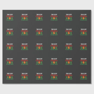 Basketball Christmas Pajama Shirt Wrapping Paper