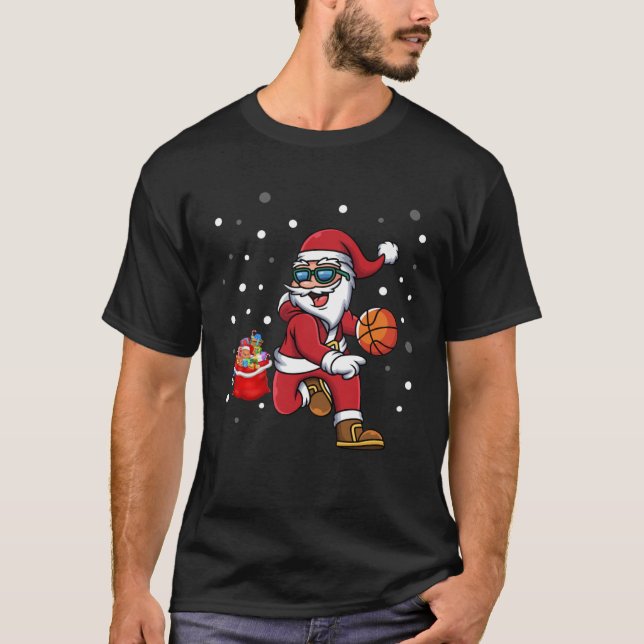 Basketball Christmas Pyjamas Matching Family  Xmas T-Shirt (Front)