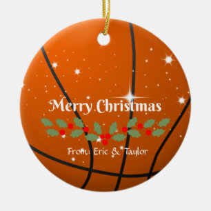Basketball Christmas, ready to customise Ceramic Ornament