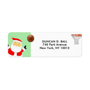 Basketball Christmas Return Address Label