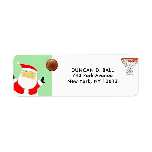 Basketball Christmas Return Address Label (Front)