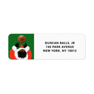 Basketball Christmas Return Address Label