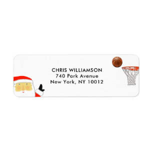 Basketball Christmas return-address labels