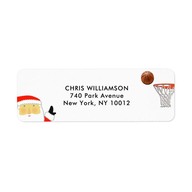 Basketball Christmas return-address labels (Front)