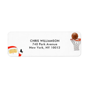 Basketball Christmas return-address labels
