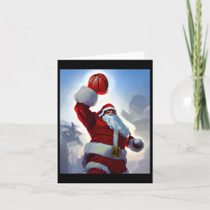 Basketball Christmas Santa Claus Dunking For Men A Card
