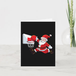 Basketball Christmas Santa Claus Slam Dunk Men Boy Card