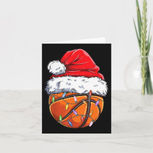 Basketball Christmas Santa Hat - Fun Basketball Xm Card