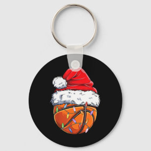 Basketball Christmas Santa Hat - Fun Basketball Xm Key Ring