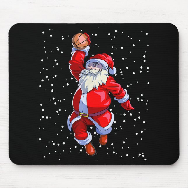 Basketball Christmas Shirt Men Boys Basketball San Mouse Pad (Front)
