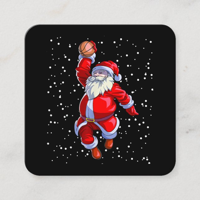 Basketball Christmas Shirt Men Boys Basketball San Square Business Card (Front)