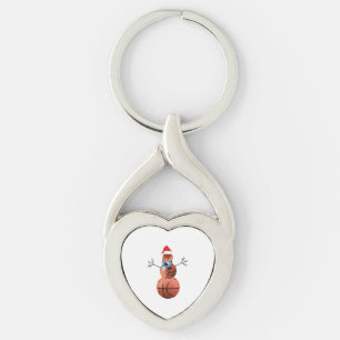 Basketball Christmas Snowman Key Ring