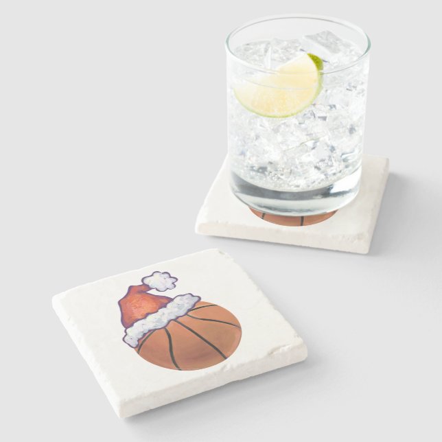 Basketball Christmas Stone Coaster (Side)