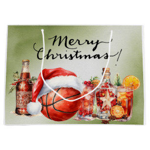 Basketball Christmas themed for Player Large Gift Bag