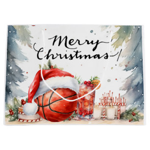 Basketball Christmas themed for Player Large Gift Bag