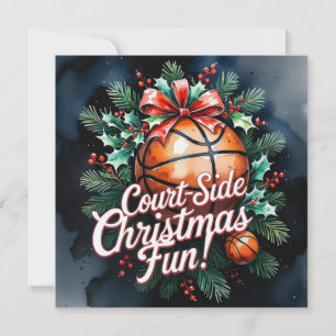 Basketball Christmas Themed  Holiday Card