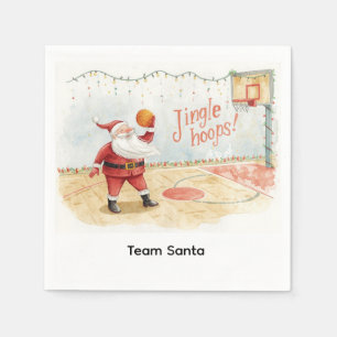 Basketball Christmas themed with Santa Claus Napkin