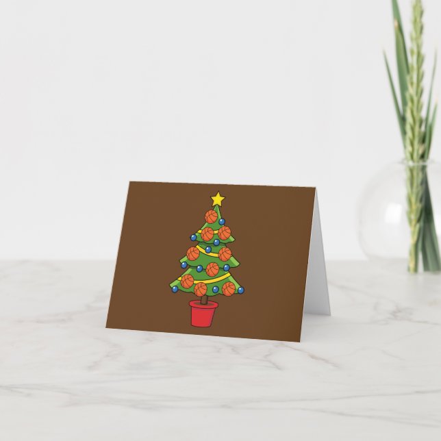Basketball Christmas Tree Card (Front)