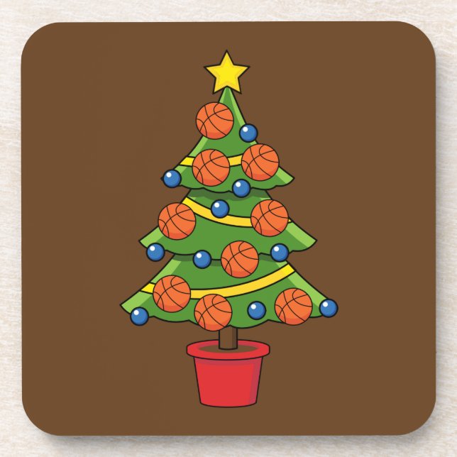 Basketball Christmas Tree Coaster (Front)