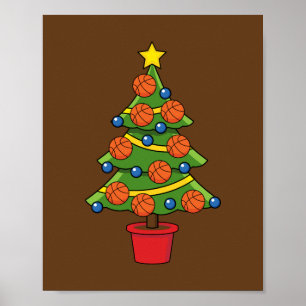 Basketball Christmas Tree Poster