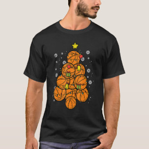 Basketball Christmas Tree Xmas Sports Player Men W T-Shirt