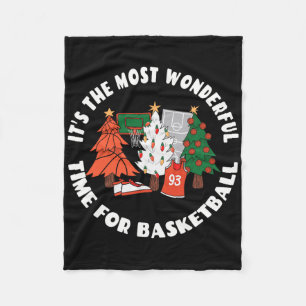 Basketball Christmas Trees Graphic - Basketball Pl Fleece Blanket