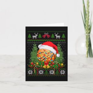 Basketball Christmas Ugly Family Gifts Sport Love Card