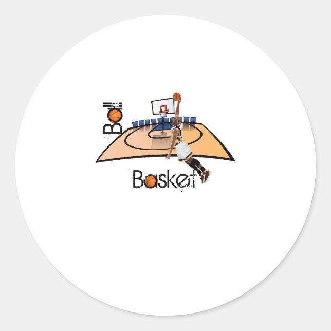 Basketball  classic round sticker (Front)