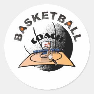 Basketball classic round sticker