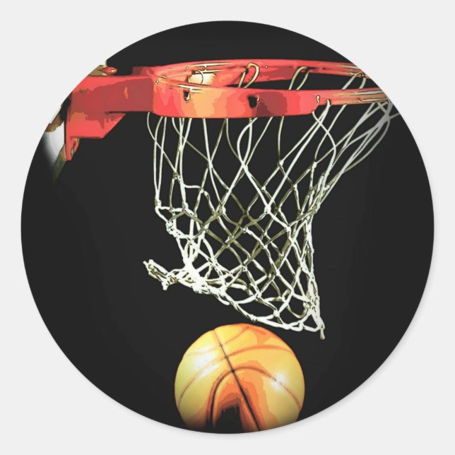 Basketball Classic Round Sticker (Front)