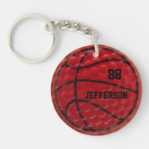 Basketball Close-up custom Name and number Key Ring