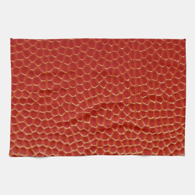 Basketball Close-up Texture Tea Towel (Horizontal)