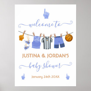 Basketball Clothesline Baby Shower Welcome Sign