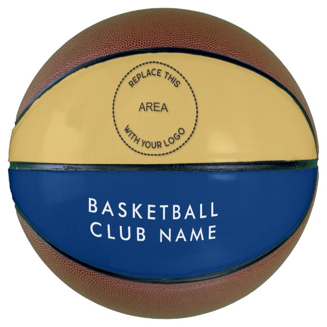 Basketball Club Name Logo Blue Gold or Any Colour (Front)