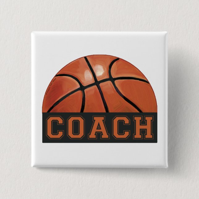Basketball Coach 15 Cm Square Badge (Front)