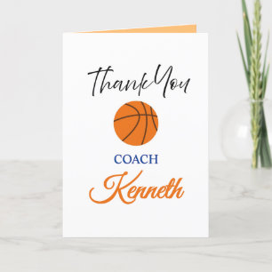 Basketball Coach Appreciation Card, Thank You Card