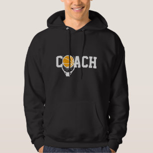 Basketball Coach Basket & Ball Typography Sports   Hoodie