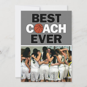 Basketball Coach Best Ever Custom Photo Thank You