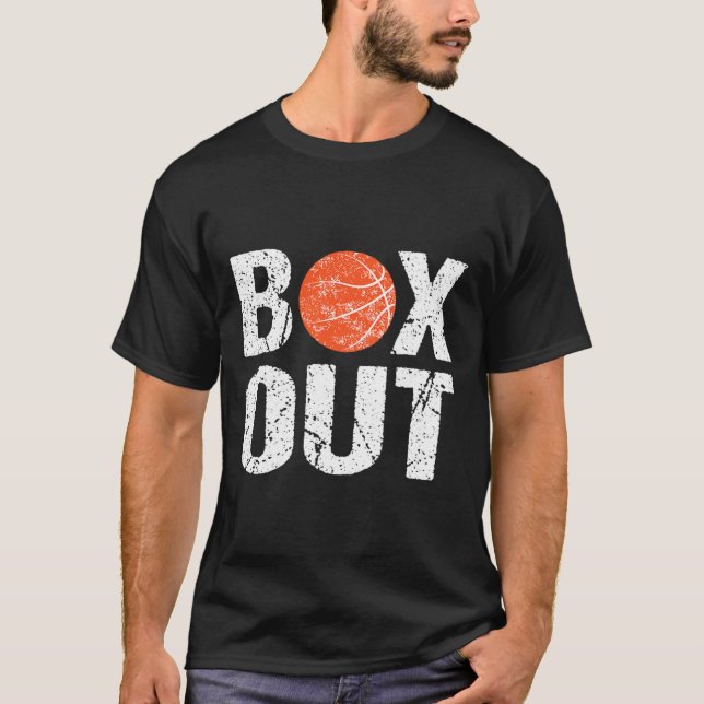 Basketball Coach Box Out Saying Novelty Gift  T-Shirt (Front)
