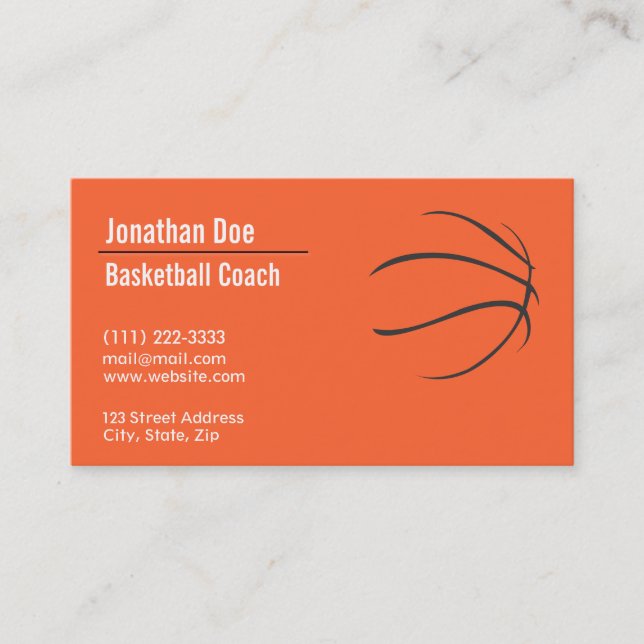 Basketball Coach Business Card (Front)